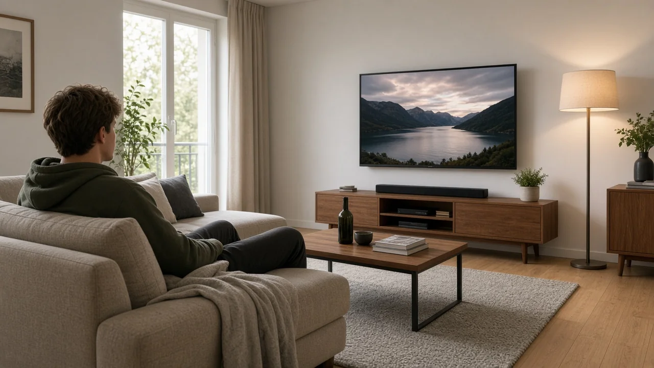 IPTV Meezzy am Fernseher im Wohnzimmer